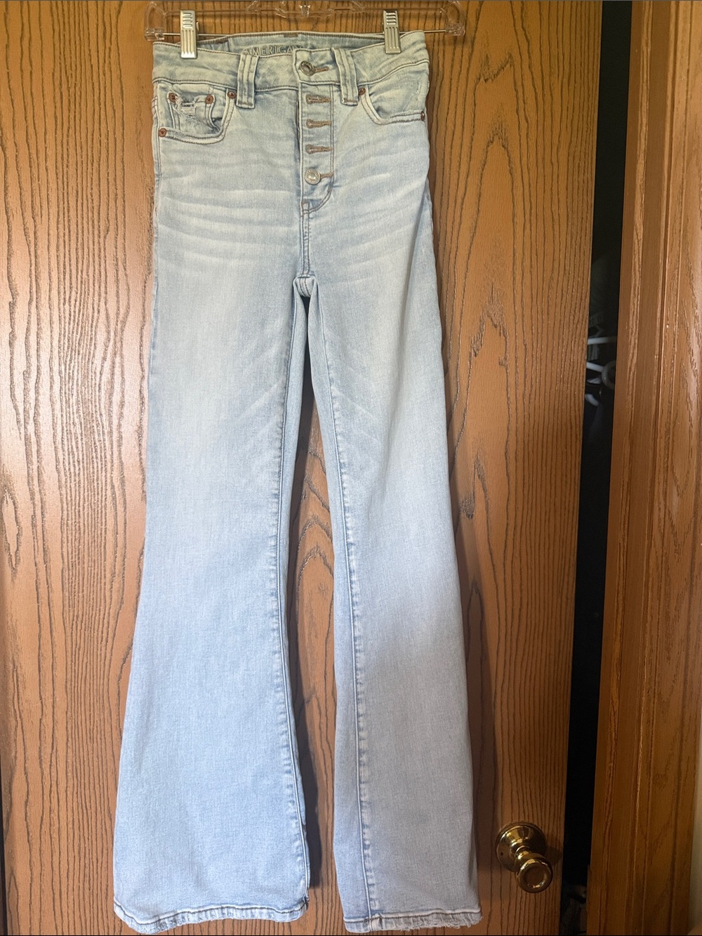American Eagle Outfitters Light Blue High-Rise Flare Jeans